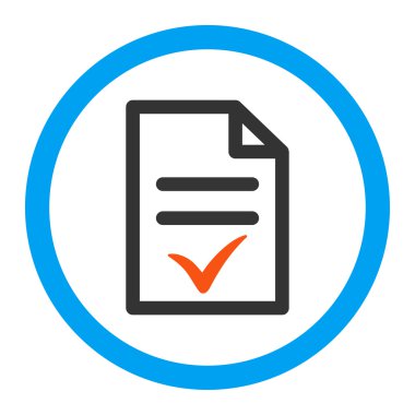 Geçerli belge yuvarlak vektör simgesi