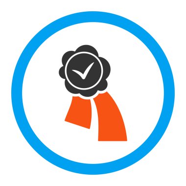 Doğrulama mühür vektör simge yuvarlak