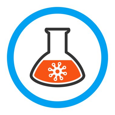 Virüs analiz yuvarlak vektör simgesi