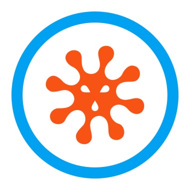 Virüs yuvarlak vektör simgesi