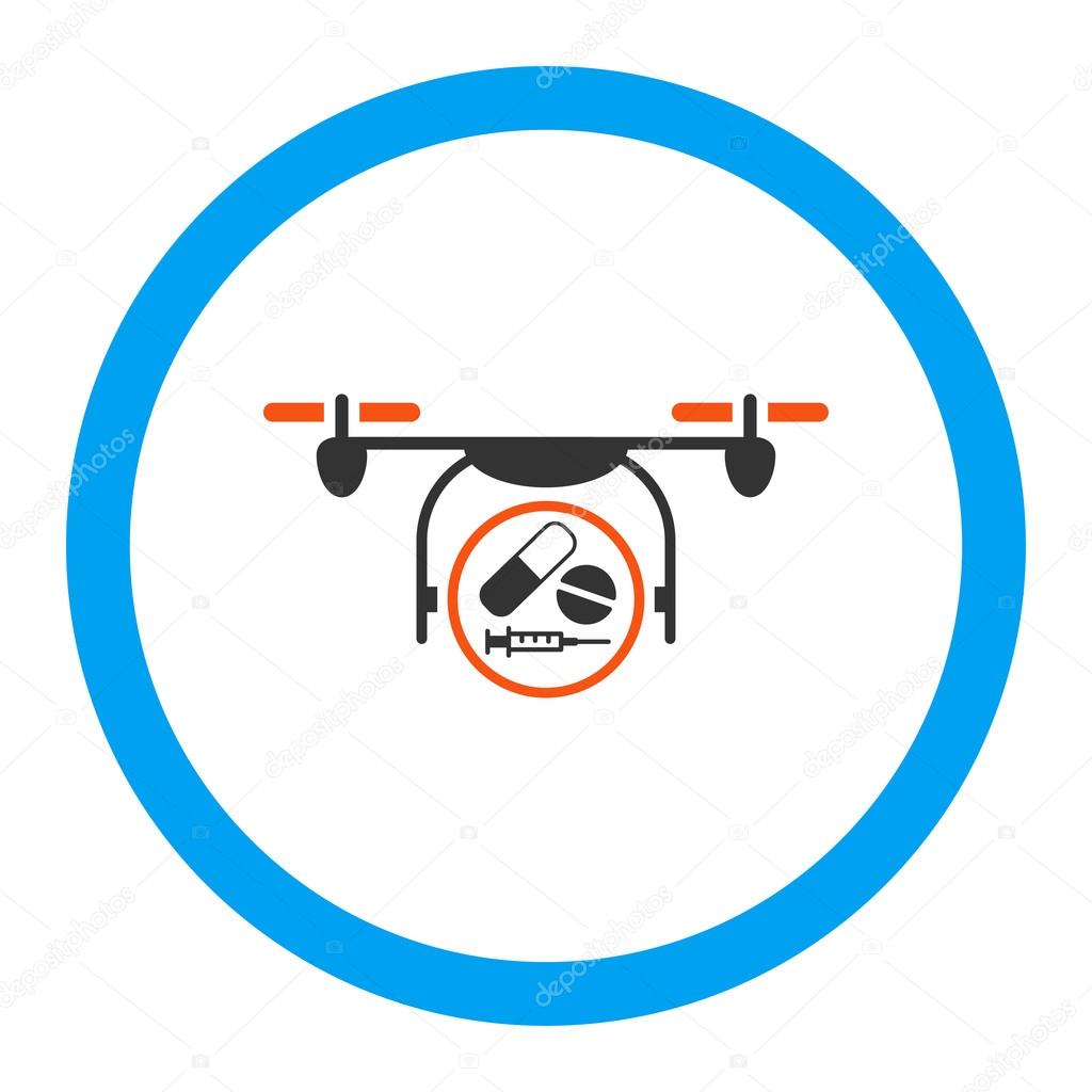 Medication Quadcopter Rounded Vector Icon
