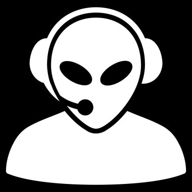 Uzaylı çağrı merkezi düz simgesi