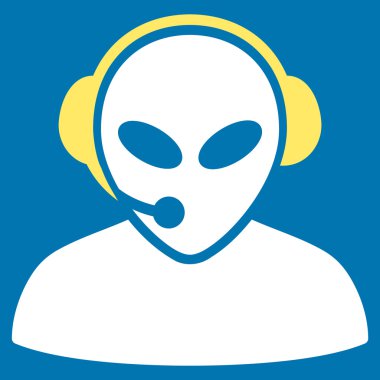 Uzaylı çağrı merkezi düz simgesi