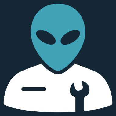 Uzaylı mekanik düz simgesi