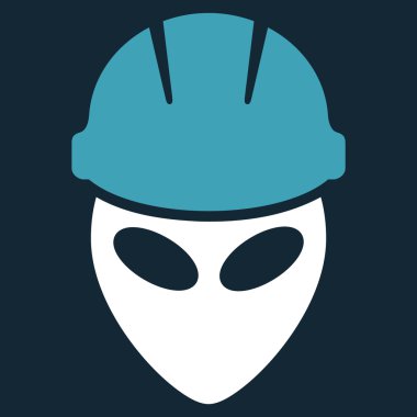 Yabancı işçi düz simgesi