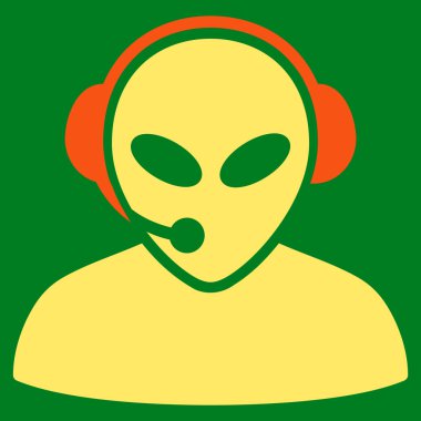 Uzaylı çağrı merkezi düz simgesi