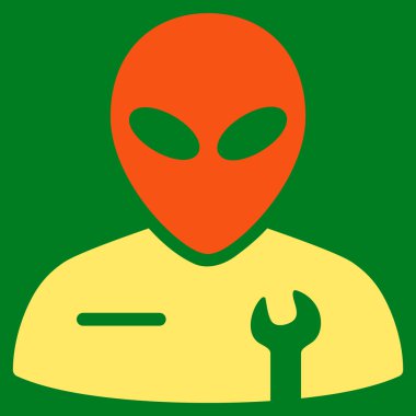 Uzaylı mekanik düz simgesi