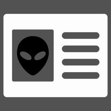 Uzaylı hesap kartı düz simgesi