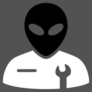 Uzaylı mekanik düz simgesi