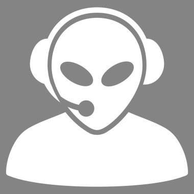 Uzaylı çağrı merkezi düz simgesi