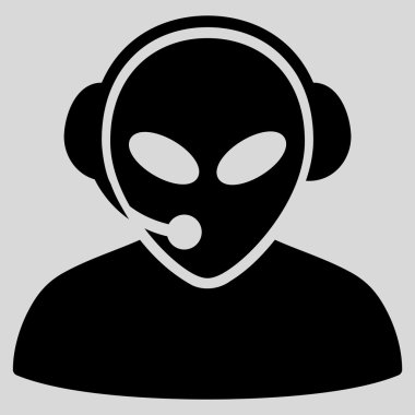 Uzaylı çağrı merkezi düz simgesi