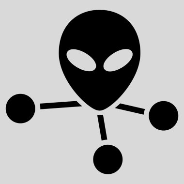 Uzaylı bağlantıları düz simgesi