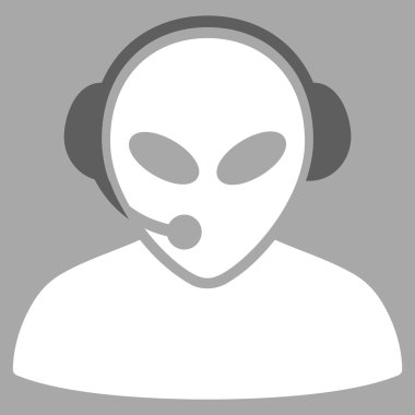 Uzaylı çağrı merkezi düz simgesi