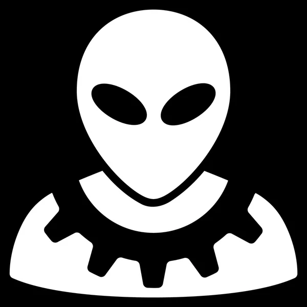 Alien Engineer Flat Icon — Stock Photo, Image