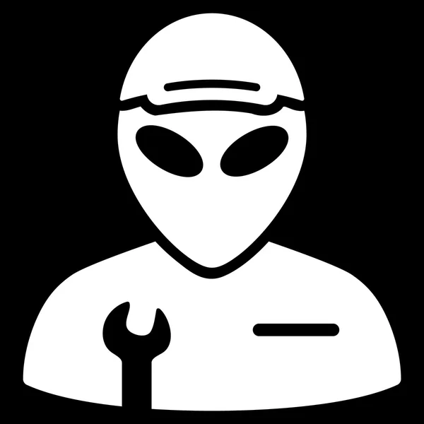Alien Serviceman Icona piatto — Foto Stock