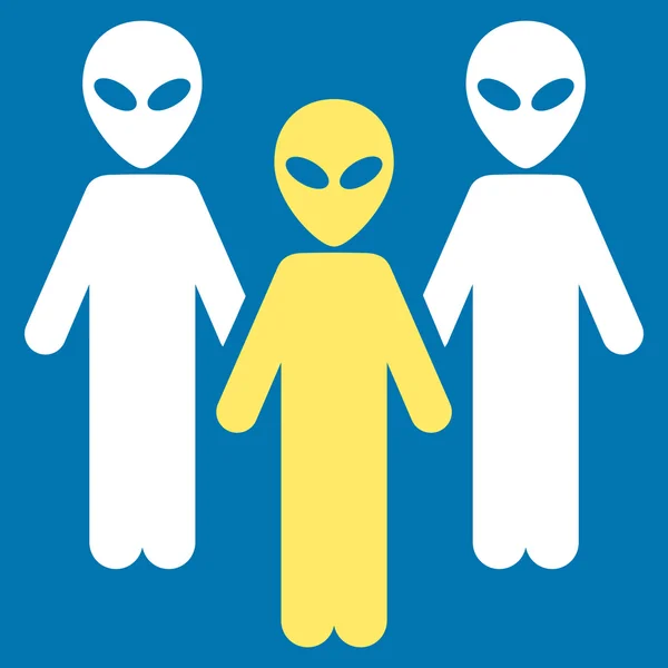 Плоская икона группы пришельцев — стоковое фото