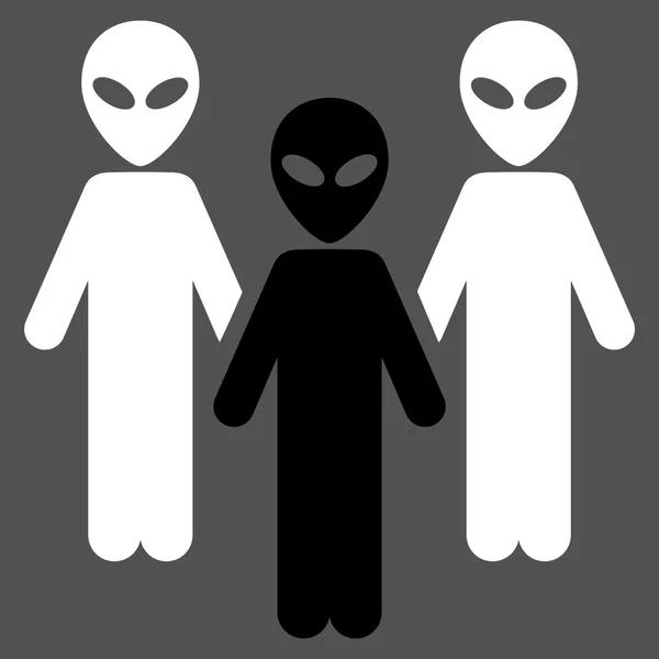 Плоская икона группы пришельцев — стоковое фото