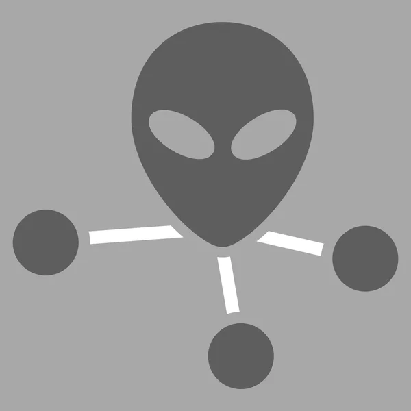 Conexões alienígenas ícone plano — Fotografia de Stock