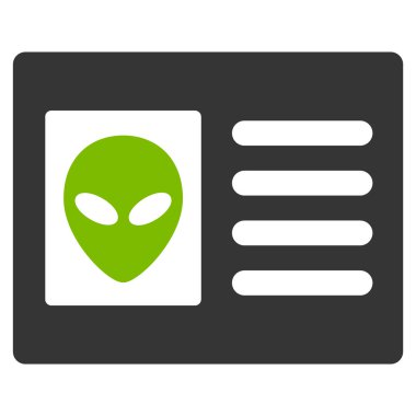 Uzaylı hesap kartı düz simgesi