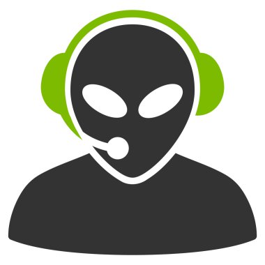 Uzaylı çağrı merkezi düz simgesi