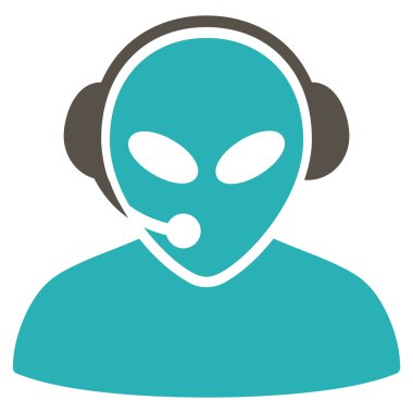 Uzaylı çağrı merkezi düz simgesi