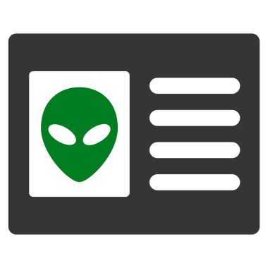 Uzaylı hesap kartı düz simgesi