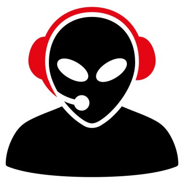 Uzaylı çağrı merkezi düz simgesi