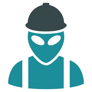 Uzaylı Builder düz simgesi