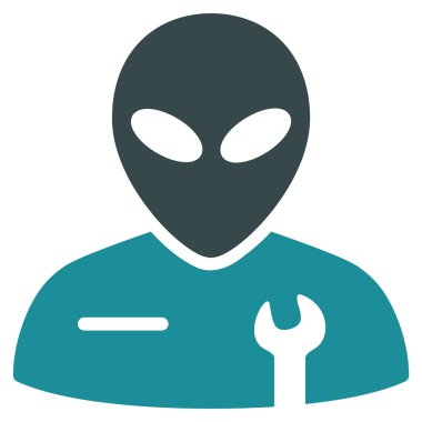 Uzaylı mekanik düz simgesi