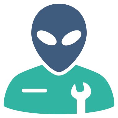 Uzaylı mekanik düz simgesi