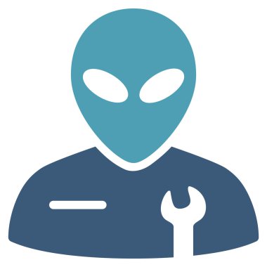 Uzaylı mekanik düz simgesi