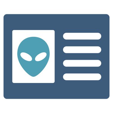 Uzaylı hesap kartı düz simgesi