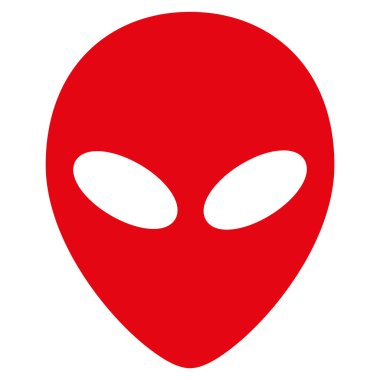 Uzaylı kafası düz simgesi