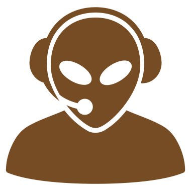 Uzaylı çağrı merkezi düz simgesi