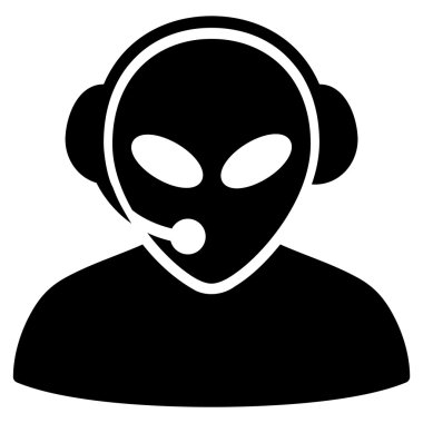 Uzaylı çağrı merkezi düz simgesi
