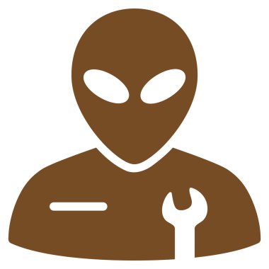 Uzaylı mekanik düz simgesi