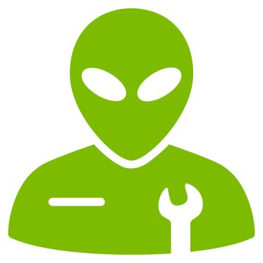 Uzaylı mekanik düz simgesi