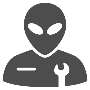 Uzaylı mekanik düz simgesi