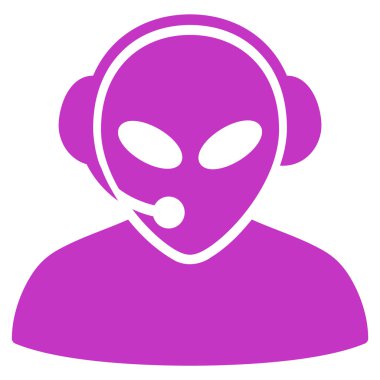 Uzaylı çağrı merkezi düz simgesi