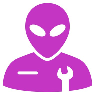 Uzaylı mekanik düz simgesi