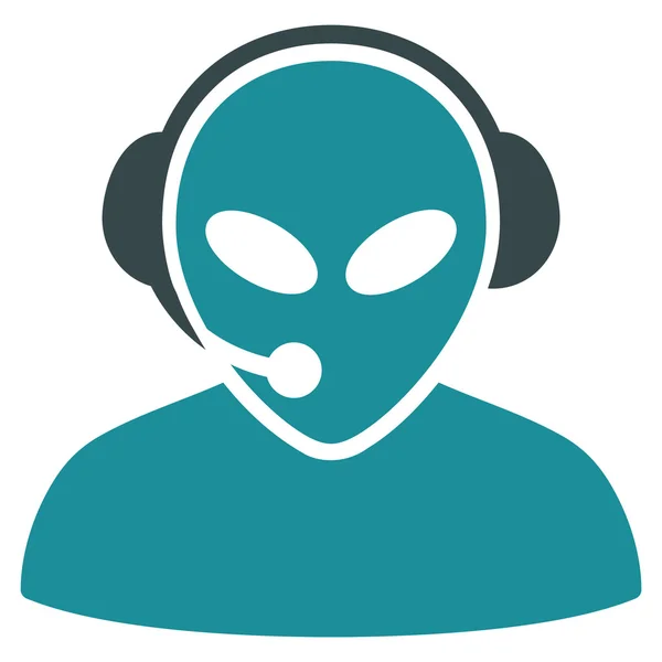 Alien Call Center flache Ikone — Stockfoto