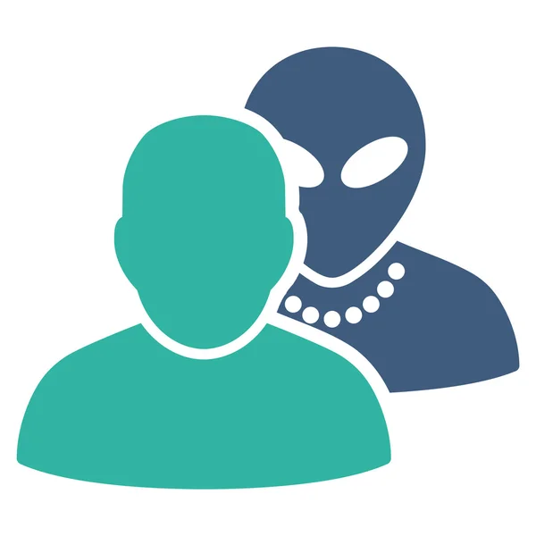 Human Alien Contacts Flat Icon — Stock Photo, Image