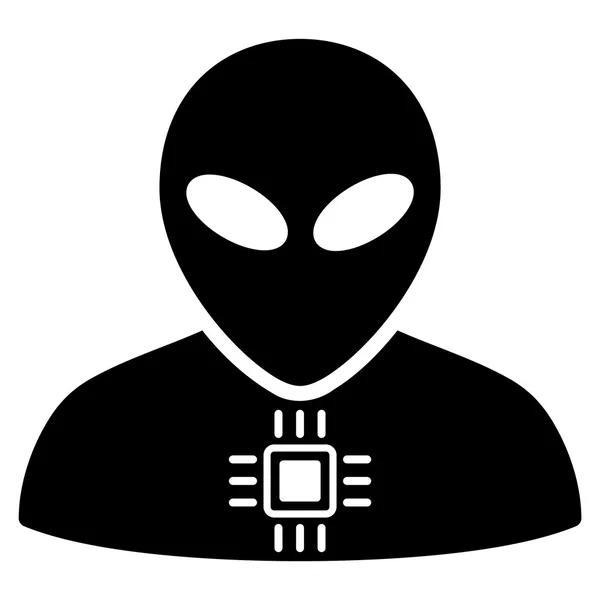 Alien Cyborg düz simgesi — Stok fotoğraf