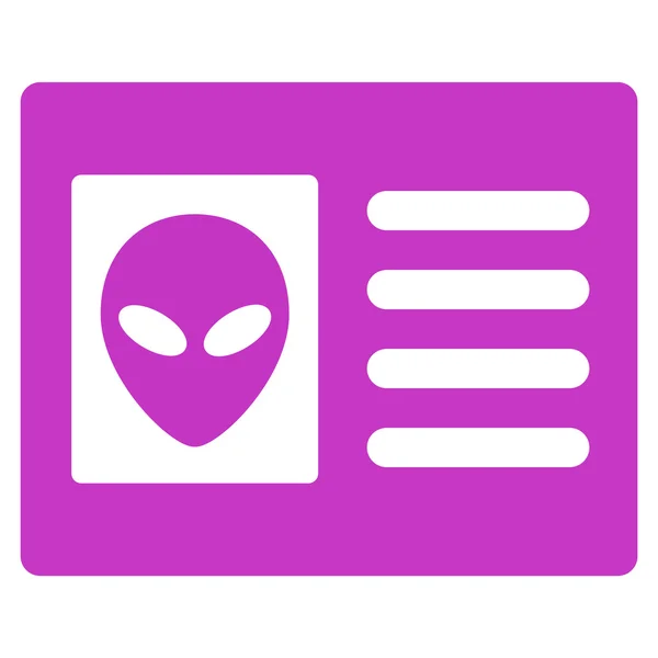 Cartão de conta alienígena Ícone plano — Fotografia de Stock