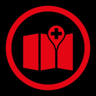 Tıbbi harita yuvarlak Raster simgesi