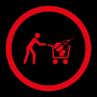 Tıbbi alışveriş yuvarlak Raster simgesi