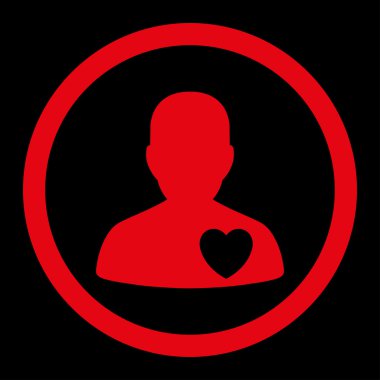 Kardiyoloji hasta yuvarlak Raster simgesi