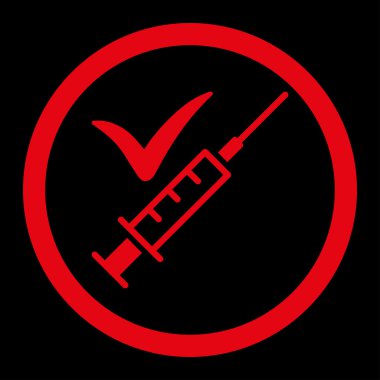 Yapılan aşılama yuvarlak Raster simgesi