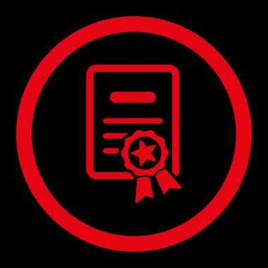 Onaylı Diploma yuvarlak Raster simgesi