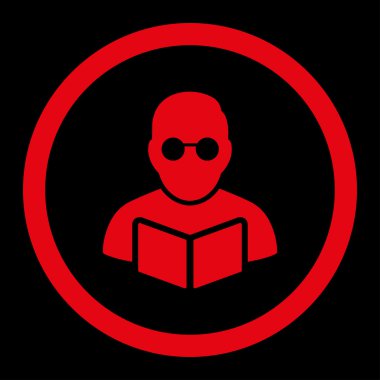 Öğrenci kitap yuvarlak Raster simgesini okuma